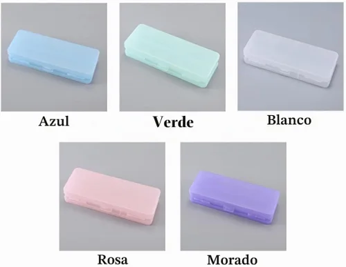 Vista 4 de Caja de lápices transparente de gran capacidad, estuche personalizado de doble capa con nombre, caja de lápices de plástico transparente apilable