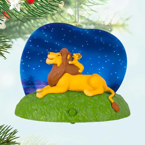 Vista 6 de Adorno de Navidad colgante Hallmark Keepsake 2024, Disney El Rey León 30 aniversario Siempre ahí para guiarte con luz y sonido, Regalos para fans