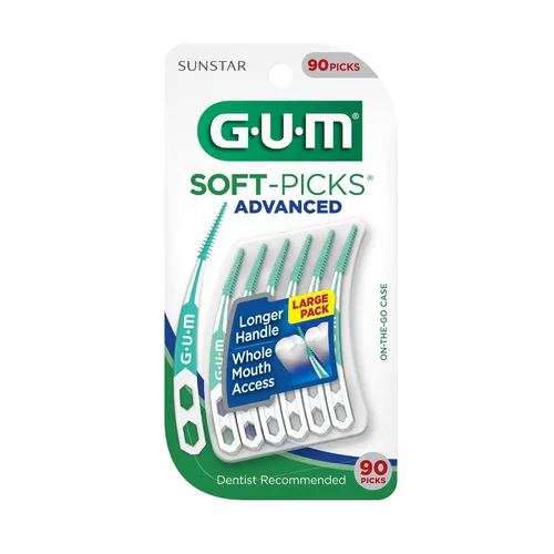 Vista 2 de GUM Soft-Picks Advanced, Palillos Dentales Fáciles de Usar para la Limpieza y Salud de los Dientes, Cepillos Interdentales Desechables