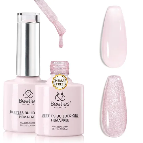 Vista 18 de Beetles - Gel constructor para uñas, 2 unidades de gel transparente 8 en 1 para ápice instantáneo, fortalecimiento y extensión, apto