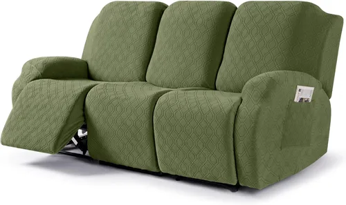 Vista 22 de VANSOFY Funda para silla reclinable, 3 piezas elásticas para silla reclinable, funda suave para silla reclinable, protector de muebles para perros