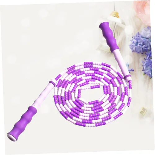 Vista 8 de PartyKindom Skipping Rope Lightweight Beaded Jump Rope for Men Women Fitness Training Anti-slip Handles Purple