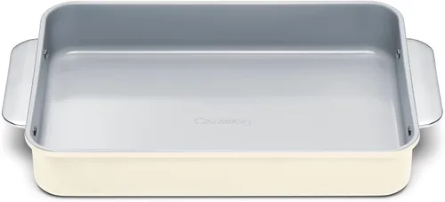 Vista 22 de Caraway Molde rectangular pequeño antiadherente de 9" x 6.5", no tóxico, sin PTFE ni PFOA, núcleo de acero aluminizado, bandeja para hornear