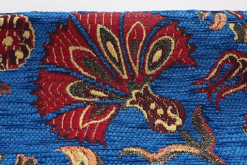 Vista 2 de Tela de tapicería, Tela turca por metro, por The Yard, Tela de tapicería de chenilla jacquard con patrón de clavel azul marino - Seleccione - 1