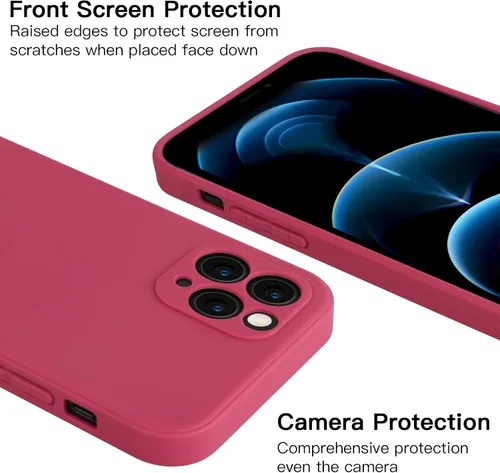 Vista 4 de Funda para iPhone 12 Pro Max compatible con iPhone 12 Pro Max de silicona mate con protección completa contra arañazos, a prueba de golpes, 6.7