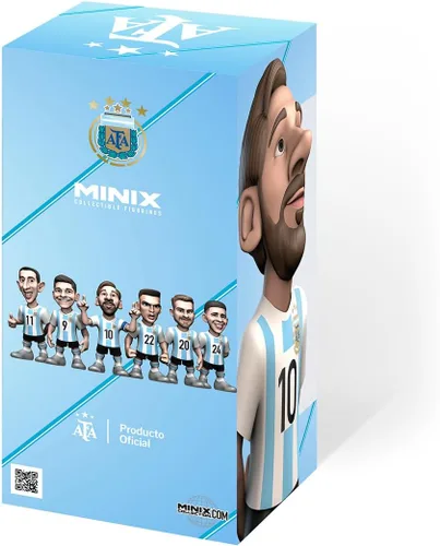 Vista 4 de MINIX COLLECTIBLE FIGURINES - Lionel Messi, figura oficial de Argentina, deportiva coleccionable de 4.7 in, regalo único de fútbol para todas