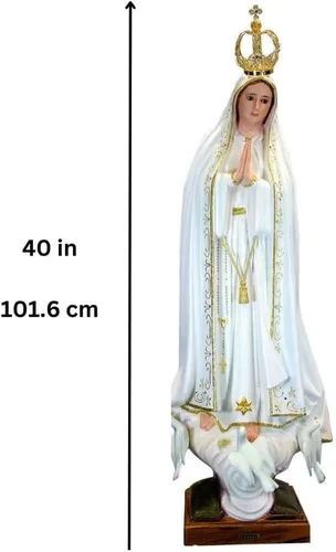 Vista 9 de Estatua de Nuestra Señora de Fátima de 40'' fabricada en Portugal #1039 Blanco