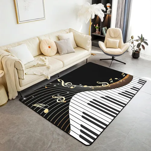 Vista 25 de Alfombra de área estampada azul, retro, envejecida, antideslizante, para interiores, sala de estar, lavable a máquina, transpirable para sala