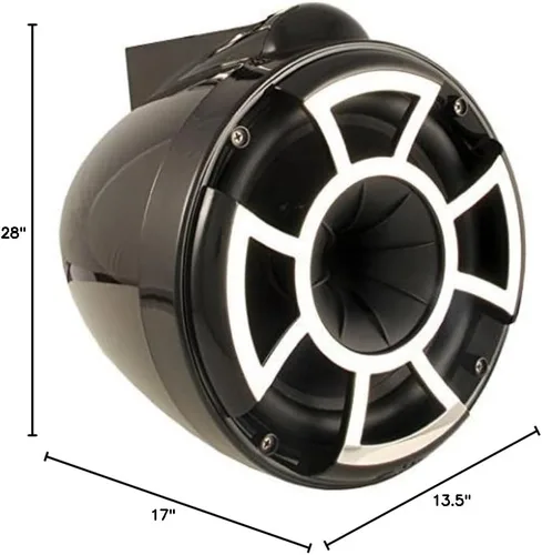Vista 9 de Wet Sounds Revolution Series - Altavoces de torre HLCD Wakeboard de 10 pulgadas, color negro con kit de montaje X