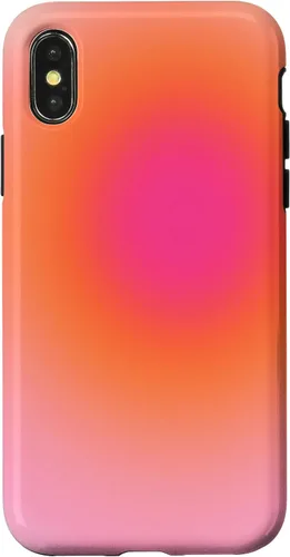 Vista 5 de Funda estética para iPhone 12/12 Pro rosa y naranja con gradiente bonito