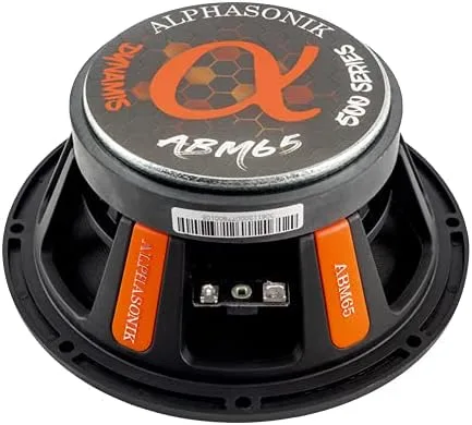 Vista 6 de Alphasonik 1 par de altavoces ABM65 de la serie DYNAMIS de 6.5" 600 vatios máx. 150 vatios RMS de rango medio para audio de coche de 4 ohmios