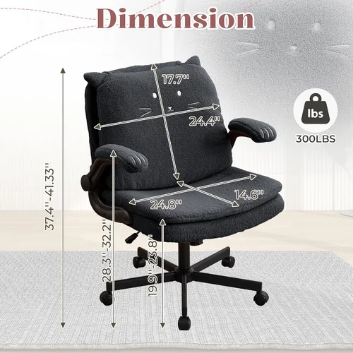 Vista 2 de IPKIG Criss Cross - Silla de oficina con ruedas y brazos abatibles, forro Negro