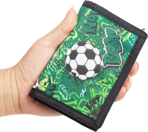 Vista 4 de Billetera para niños y niñas, cartera para niños pequeños, billetera de lona triple para exteriores, para niños y niños, cartera novedosa