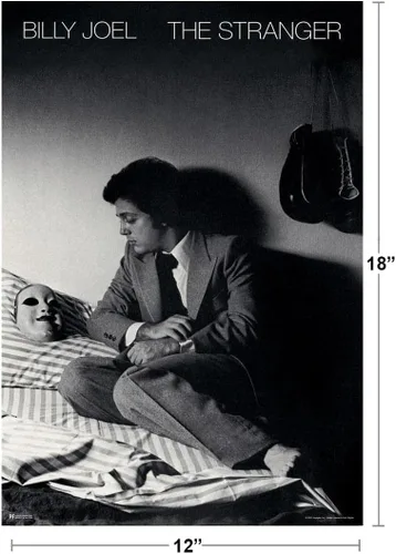 Vista 3 de Póster de Billy Joel The Stranger, portada de álbum clásico de música rock, mercancía retro vintage de los años 70 y 80, gira de conciertos, póster
