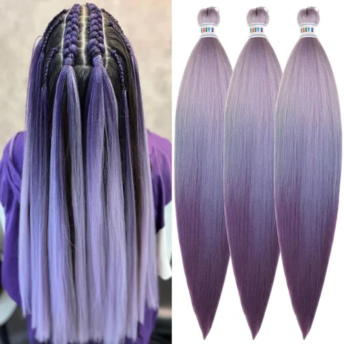 Vista 44 de Cabello trenzado para niños preestirado de 16 pulgadas, color negro para niños, trenzas sin nudos