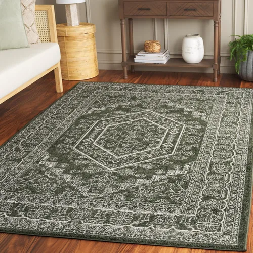 Vista 22 de SAFAVIEH ADR108B - Tapete de la colección Adirondack, 2 pies 1 pulgada x 6 pies, marfil y plateado, diseño de medallón oriental, no desprende