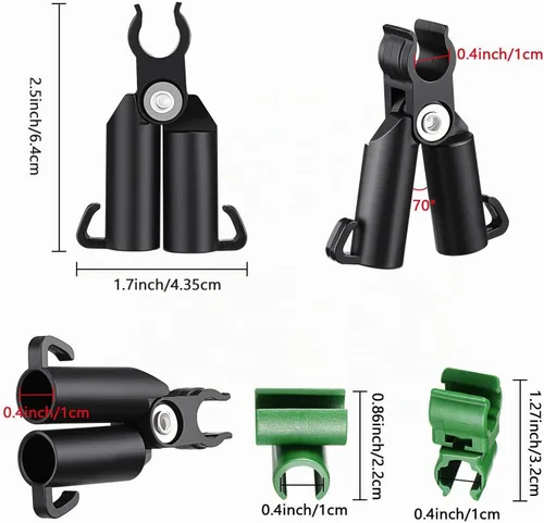 Vista 2 de 50 piezas de clip de conector de enrejado ajustable para plantas, estacas de plástico para jardín, tipo A, clip de hebilla para juntas de conexión
