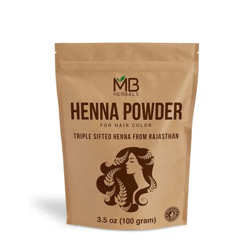 Vista 7 de MB Herbals Polvo de Henna 100% Natural y Pura 454 Gram 16 oz / 1.00 LB Para Color de Cabello Natural Naranja-Rojo Triple Tamiz Crudo No