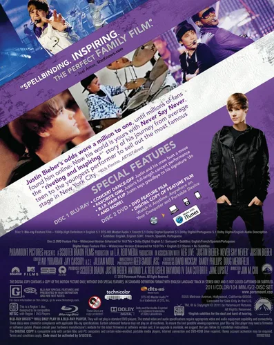 Vista 2 de Justin Bieber: Never Say Never (Two-Disc DVD/Blu-ray Combo)