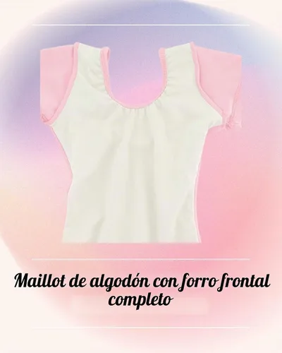 Vista 2 de Dancina Conjunto de ballet para niñas y niños pequeños, leotardo de algodón con tutú brillante y medias de baile a juego Conjunto de traje rosa