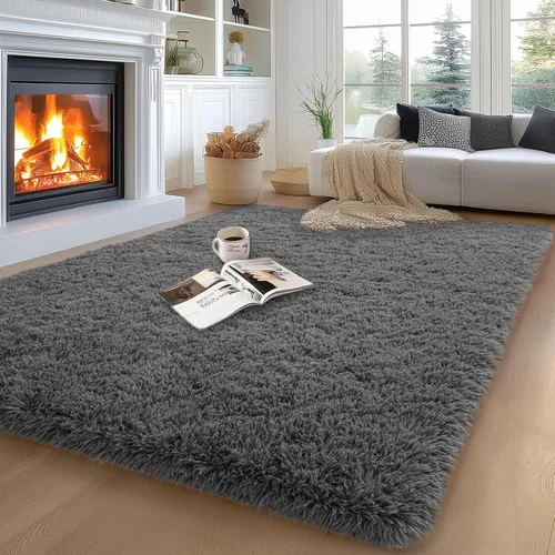 Vista 34 de qulint Alfombra negra para dormitorio, alfombra de área pequeña de 2 x 3 pies para habitación de niños, alfombra suave y mullida para sala de estar