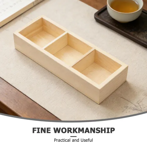 Vista 3 de FOMIYES Wooden Tea Bag Organizer Holder for Counter 3 Compartment