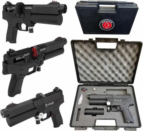 Vista 3 de Hatsan Velox PCP Pistola de aire semiautomática de pellets, hasta 620 FPS, hasta 20 julios, hasta 12 RDS, con estuche rígido Wearable4U + pellets +