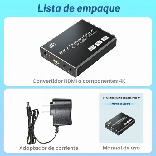 Vista 7 de Convertidor HDMI a componentes 4K con función de escalado, convertidor HDMI a YPbPr compatible con entrada de 4K/60Hz, compatible con salida