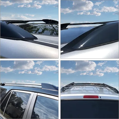 Vista 6 de 4 piezas de protección de tapa terminal para carril de equipaje de techo negro, cubierta de capó para Toyota Highlander 2.7L 2009-2013, para 3.3L