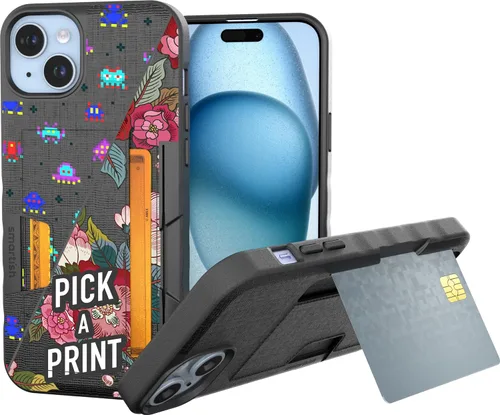 Vista 113 de Smartish Funda tipo cartera para iPhone 11 Pro - Wallet Slayer Vol. 2 [soporte protector delgado] tarjetero (seda) - Black Tie Affair