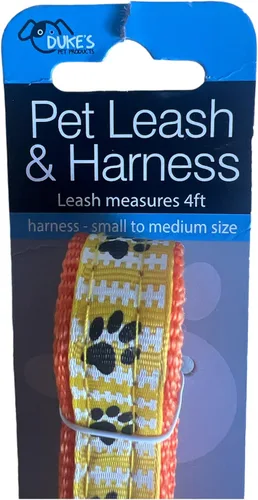 Vista 3 de Kole KI-OF889 Correa para perro con estampado de patas y arnés ajustable, talla única