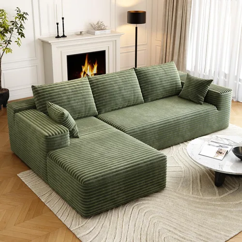 Vista 23 de Sofá seccional modular Cloud de 107.5 pulgadas con chaise en forma de L, sofás tapizados modernos minimalistas para sala de estar y dormitorio, sofá