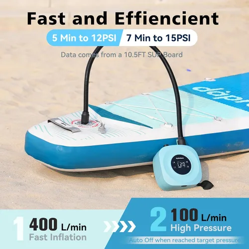 Vista 2 de Hydrohero Electric Paddle Board Pump, 20 PSI Rechargeable SUP Pump