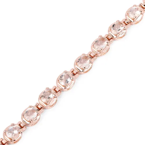 Vista 3 de Huang and Co. Pulsera de plata de ley 925 chapada en rodio con piedra natal de morganita, amatista, granate, peridoto y tanzanita, topacio azul