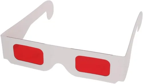 Vista 5 de Othmro 10 gafas duraderas estilo 3D 3D, gafas de visión 3D, gafas de juego de películas 3D, gafas 3D rojo-rojas, marco de cartón, lente de resina 10