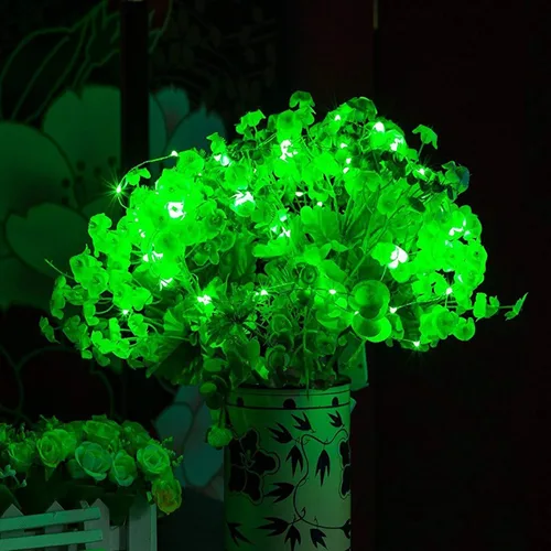 Vista 6 de RUICHEN Alambre de cobre de 33 pies, 100 luces LED USB con interruptor de encendido/apagado, verde