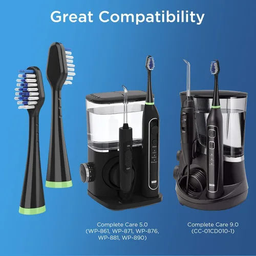 Vista 3 de Cabezales de cepillo para Waterpik Complete Care 5.0/9.0 (paquete de 4, negro)