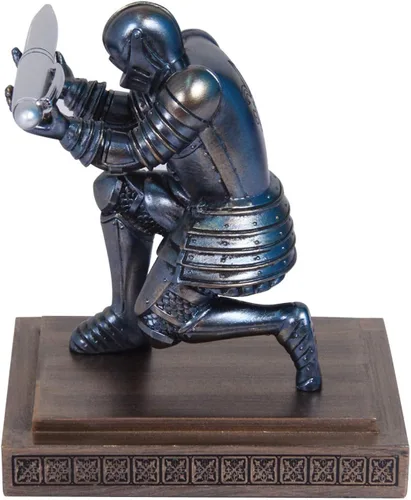 Vista 4 de Knight - Soporte para bolígrafo con bolígrafo, accesorio de escritorio personalizado para un regalo, soporte de escritorio organizador de escritorio