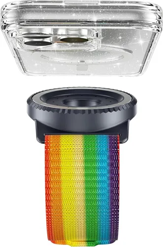 Vista 5 de BAISRKE Magsafe - Soporte magnético para teléfono para correr para iPhone y Android, agarre giratorio de 360° (arco iris y plomizo, regular