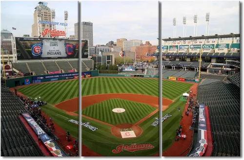 Vista 41 de TUMOVO Arte de pared en lienzo para estadio deportivo, arte de pared de campo Wrigley en Chicago, pinturas de Chicago, impresiones sobre lienzo