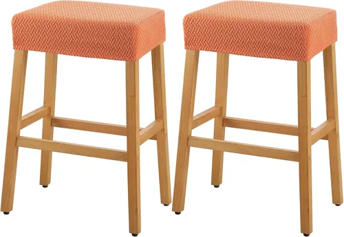 Vista 33 de YISUN Fundas de taburete rectangulares, paquete de 2 fundas elásticas impermeables para asiento de silla de montar, taburetes de bar, sillas de bar