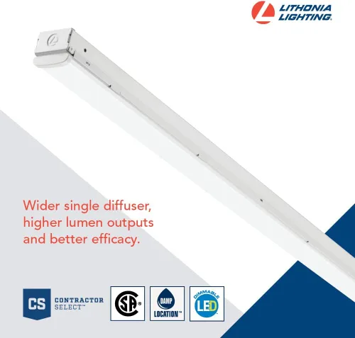 Vista 3 de Lithonia Lighting Tira de luz LED de 1 luz, accesorio de iluminación de techo LED lineal de 4 pies, 5500 lúmenes, 4000 K, regulable, MVOLT