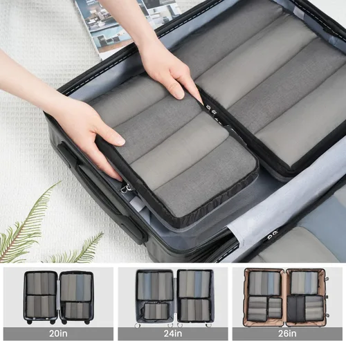 Vista 82 de BAGAIL 4 Set/6 Set Ultraligero Compresión Embalaje Cubos Organizador de Embalaje para Accesorios de Viaje Equipaje Maleta Mochila