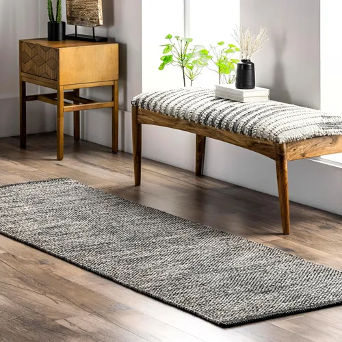 Vista 11 de nuLOOM Alessi - Alfombra decorativa de algodón sólido de granja, 2 x 3, color gris