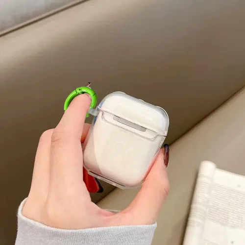 Vista 6 de Funda compatible con Airpods de dinosaurio, bonita funda con llavero para mujeres y niñas, funda protectora de dibujos animados Kawaii de silicona