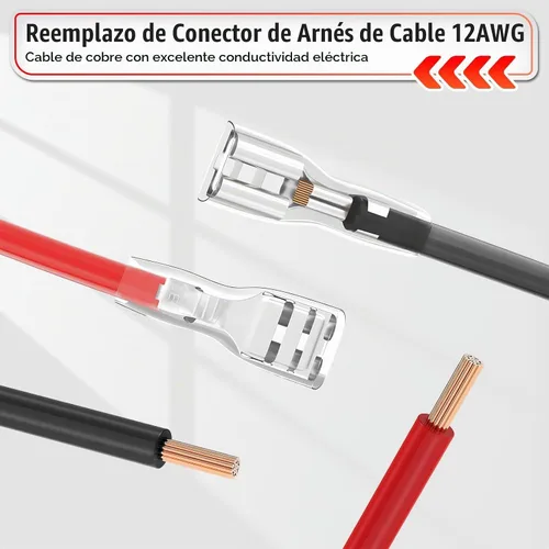 Vista 5 de Saillong Reemplazo del conector de arnés de cable de 12 AWG compatible con batería Peg Perego SLA de 12 voltios, conector de batería de 12 V