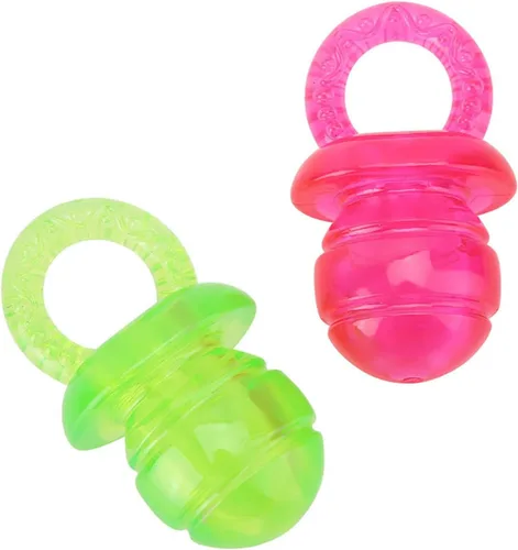 Vista 7 de Ymiko Chupete de bebé para cachorros y perros masticables, juguete de goma para dejar de masticar para cachorros pequeños y perros grandes, tetinas