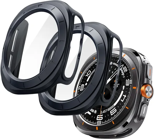 Vista 7 de JETech Funda con protector de pantalla para Samsung Galaxy Watch 7 de 40 mm, cubierta protectora general, película de vidrio templado de alta Negro
