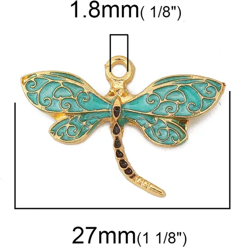 Vista 2 de Abalorios esmaltados y dorados para pulseras con dijes de agujero grande