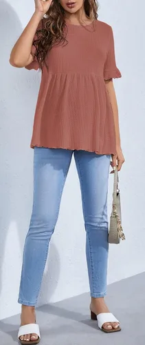 Vista 3 de Blusa de maternidad para mujer con dobladillo peplum